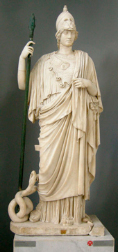 Copia romana en mármol de una escultura griega de Palas Atenea, de finales del siglo V a.C. Museo del Vaticano